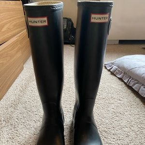 Tall Matte Black Hunter Boots